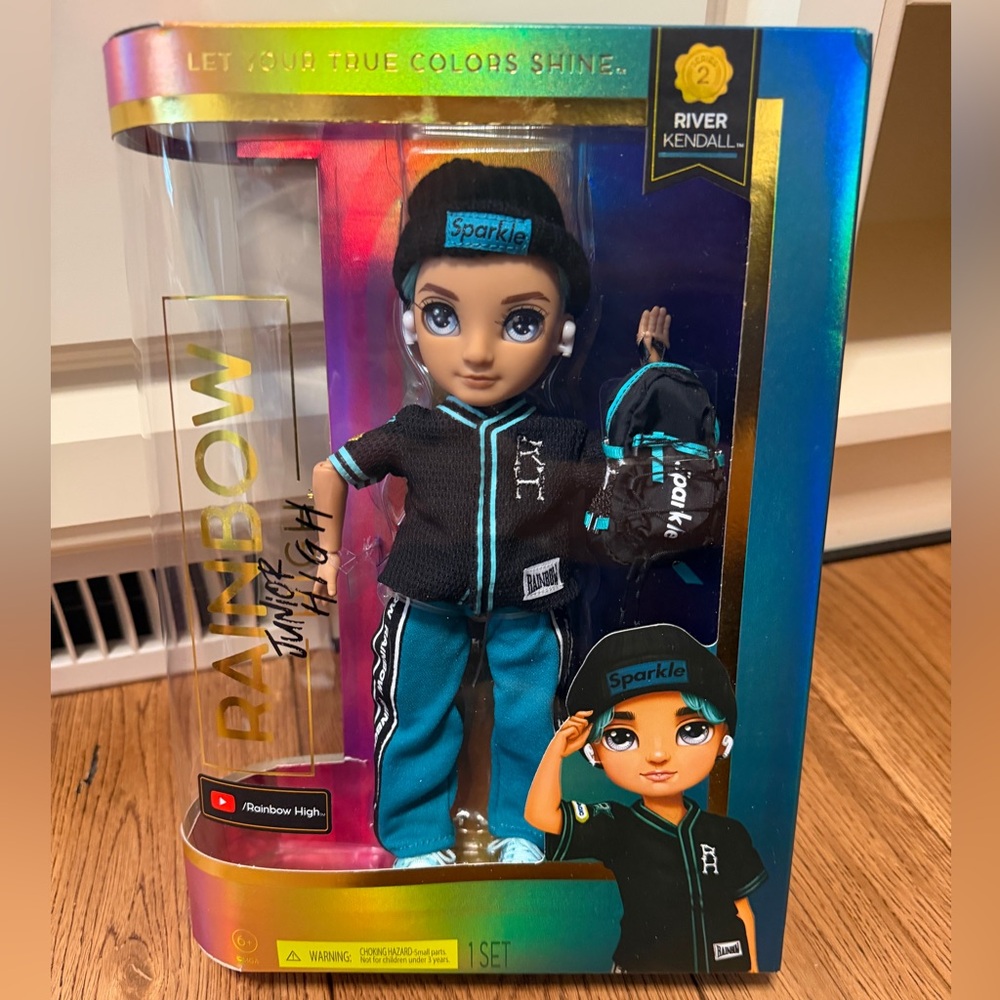 Rainbow High Junior High River Kendall Black Hair Boy Articulated Doll Series 2